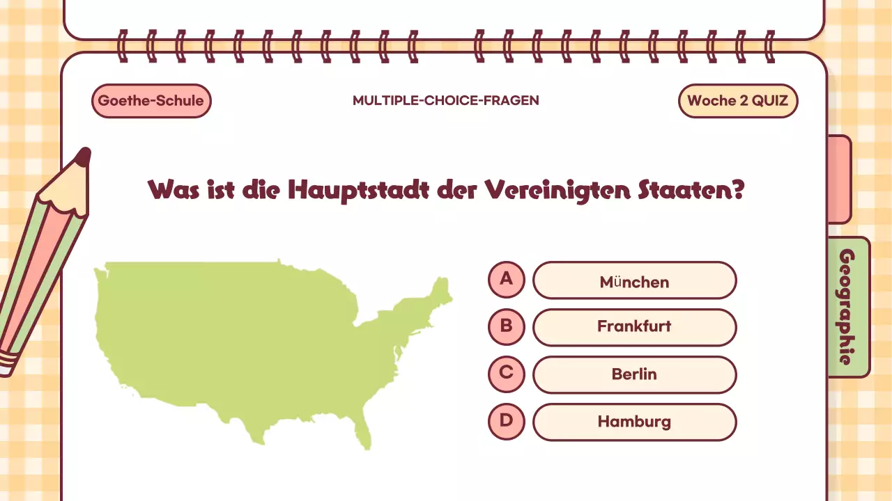 Pink Playful Quiz Time Klassenpräsentation