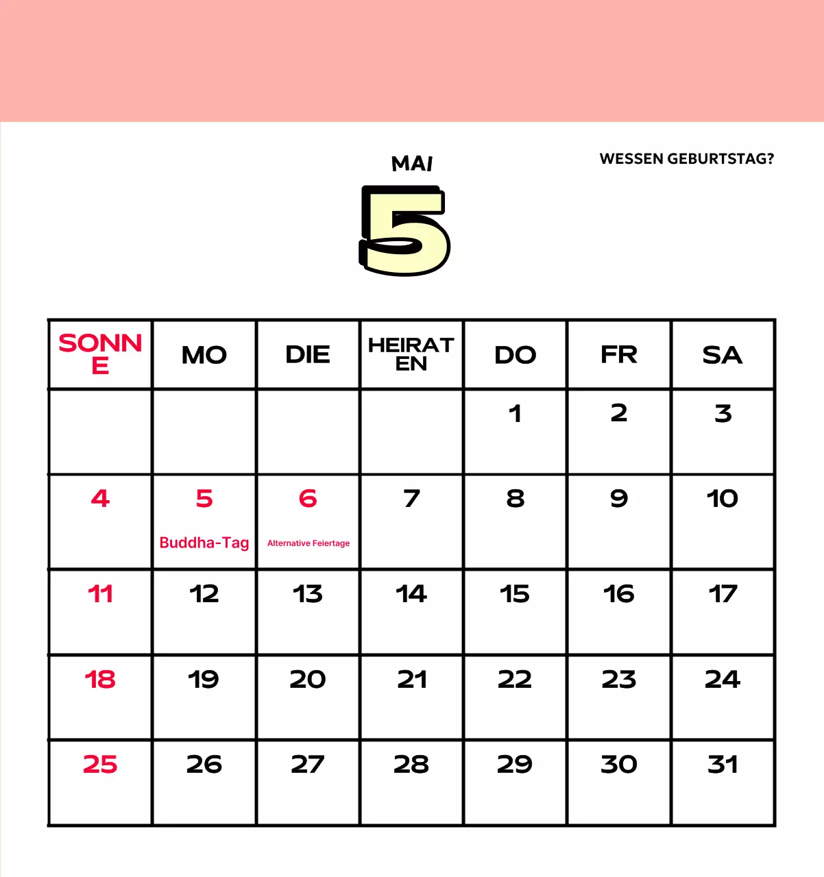 Bunte Kalender mit einer Vielzahl von Retro-Illustrationen