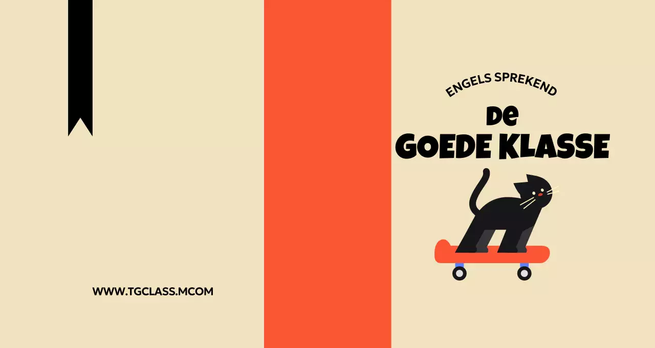 Eenvoudige schoolreclame met beige kattenillustratie