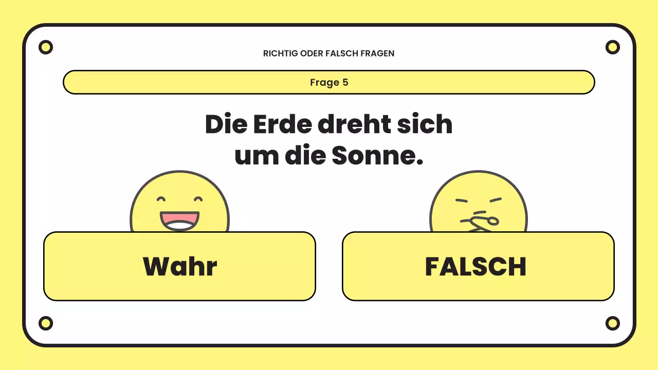 gelbe einfache Quiz-Präsentation