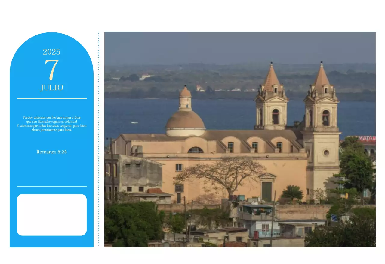 Calendario eclesiástico azul de concepto moderno