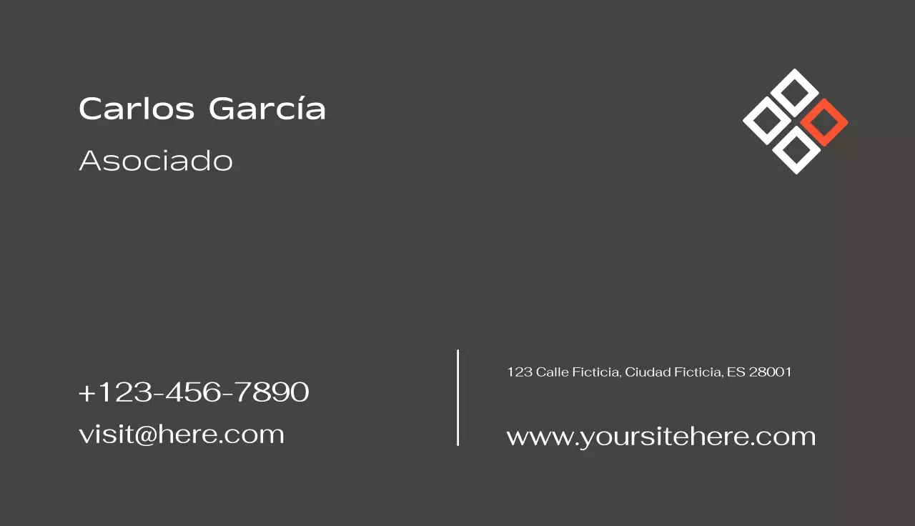 tarjeta de visita moderna gris