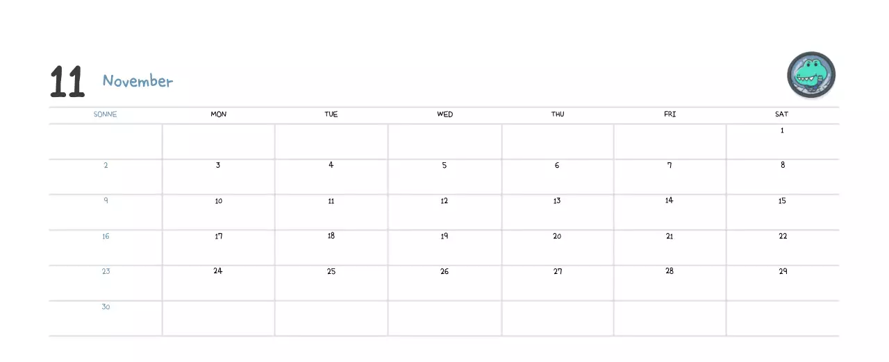 Ein Kalender mit einem niedlichen Ago-Illustrationskonzept