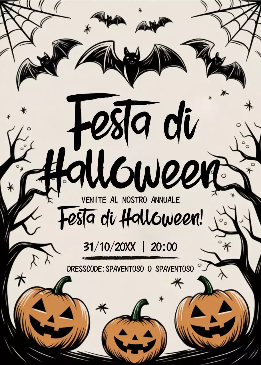 invito gotico nero per Halloween