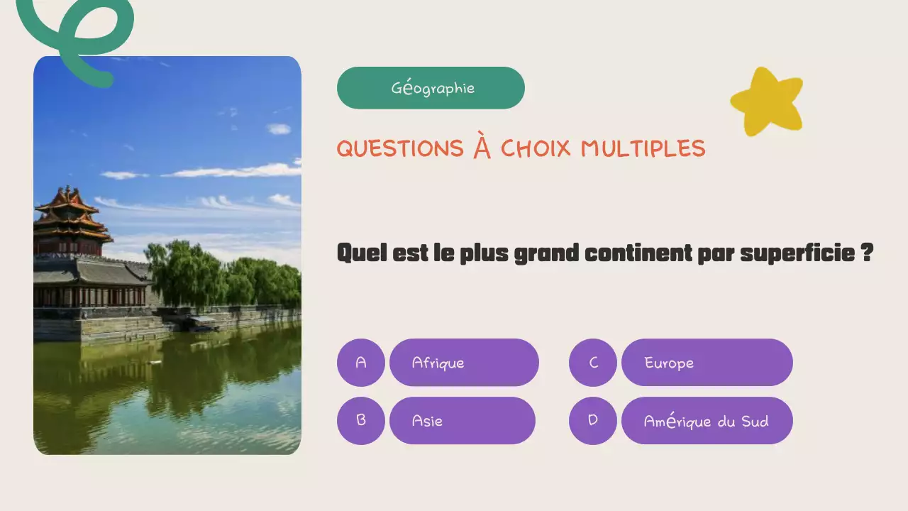 Annonce d'un quiz coloré et amusant