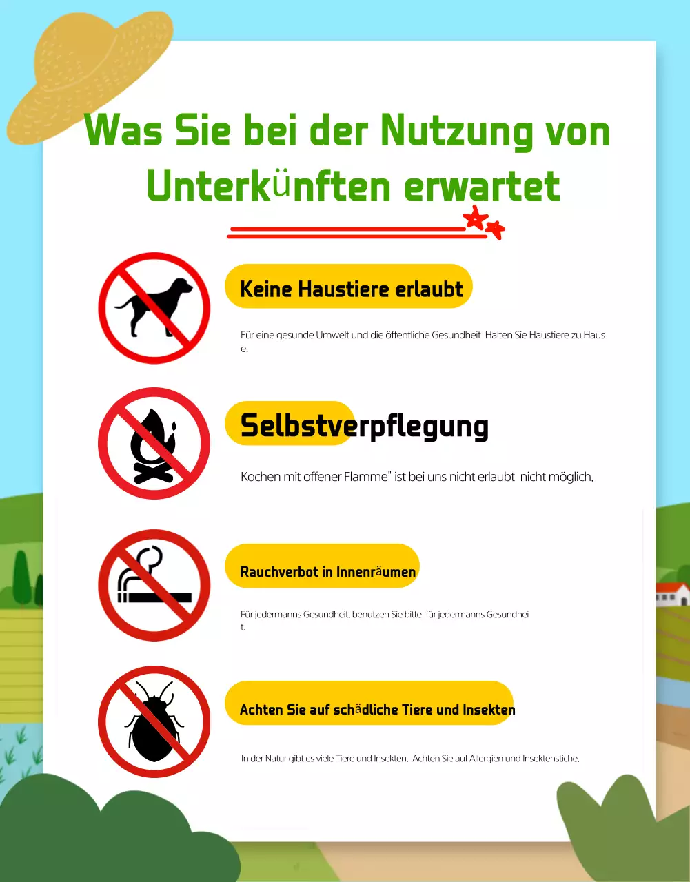 Ländliche Erfahrungen in Hellblau fördern