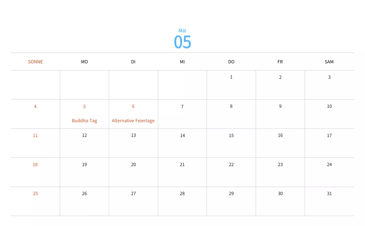 Neujahrskalender mit warmen Illustrationen