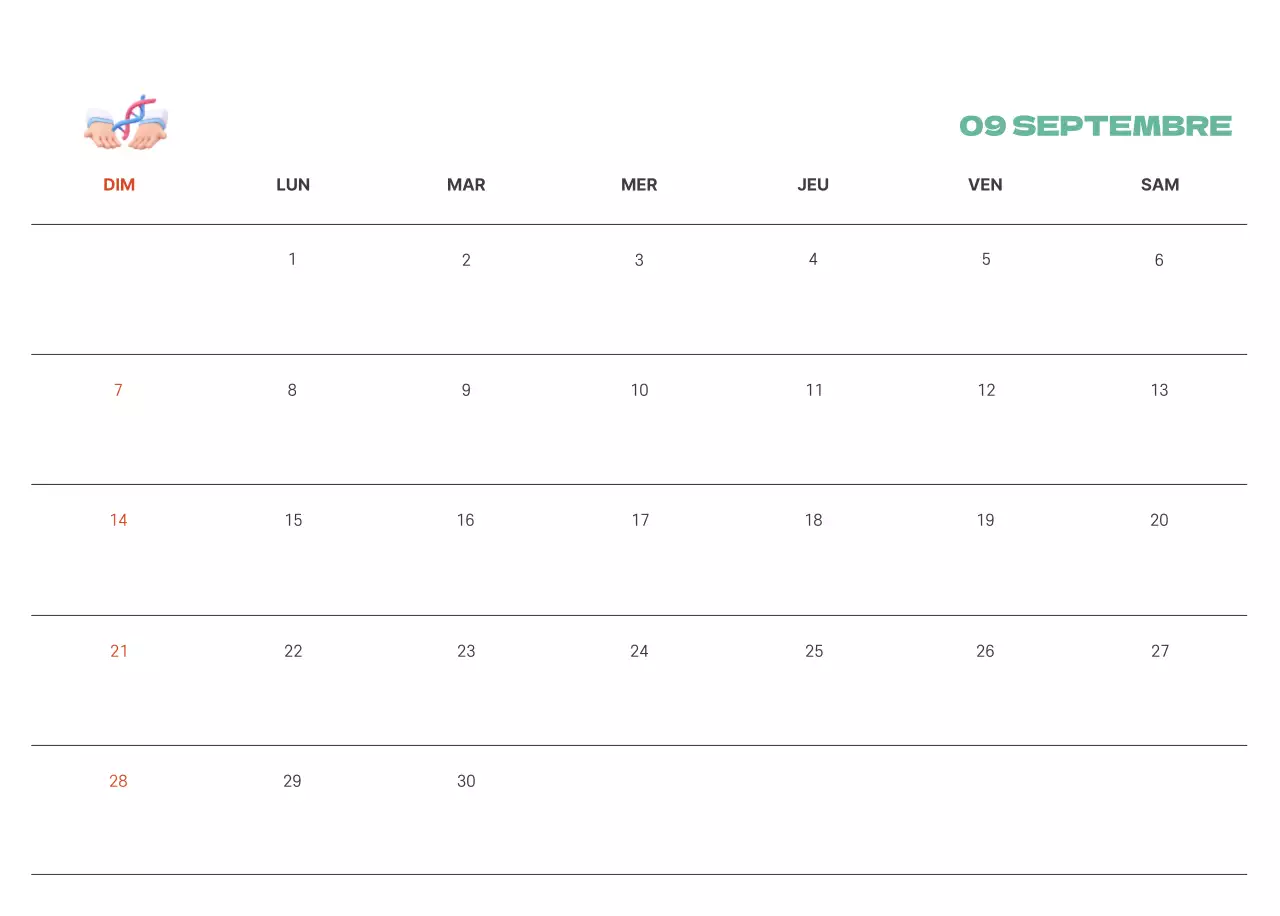 Un hôpital festif avec des illustrations sur le thème de la santé et de la famille et des accents colorés.