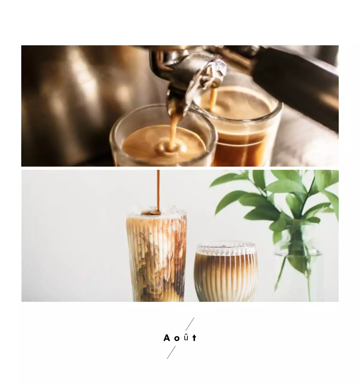 Calendrier minimaliste pour le café