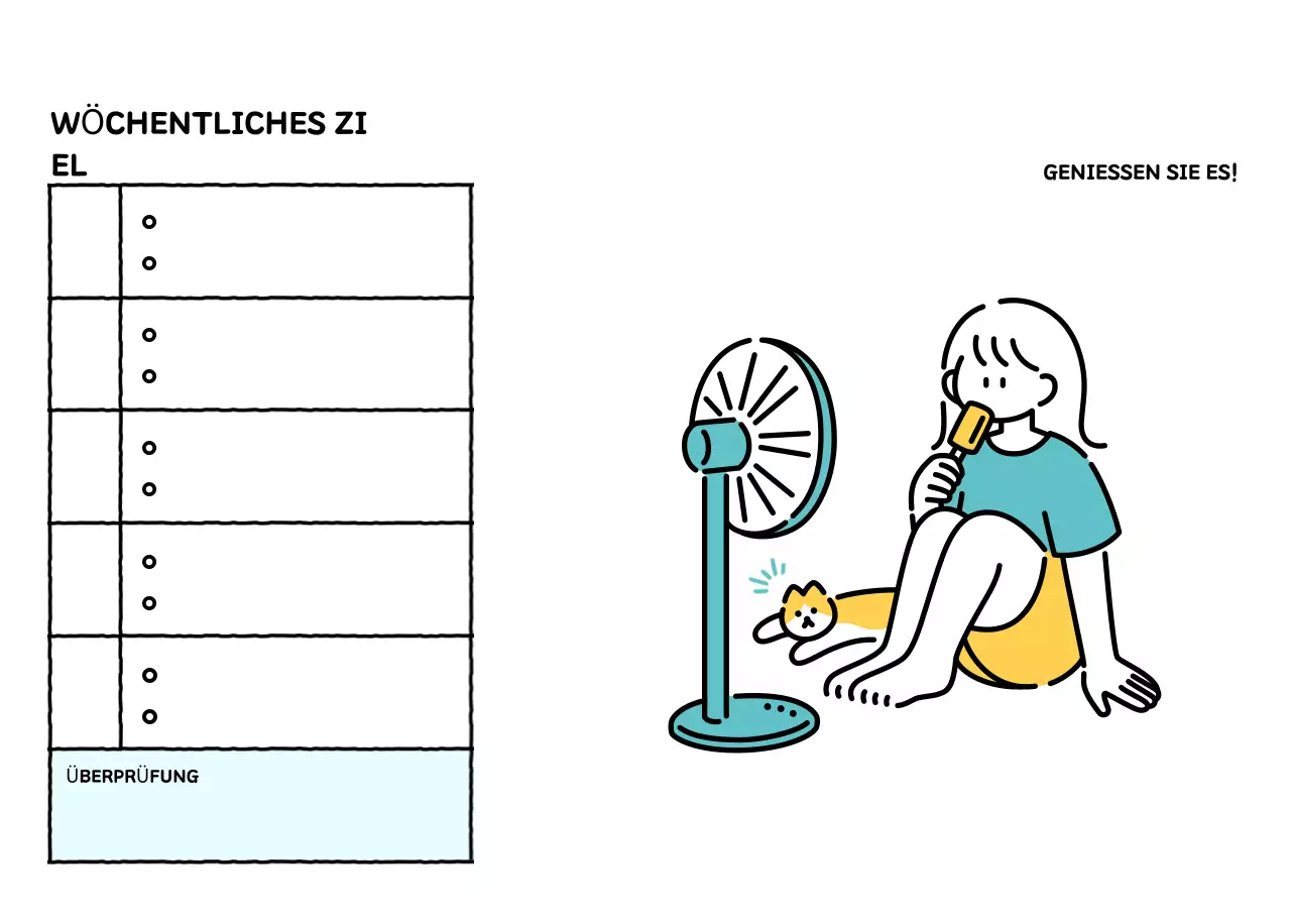 Illustrierter Kalender mit schönem Linienstil