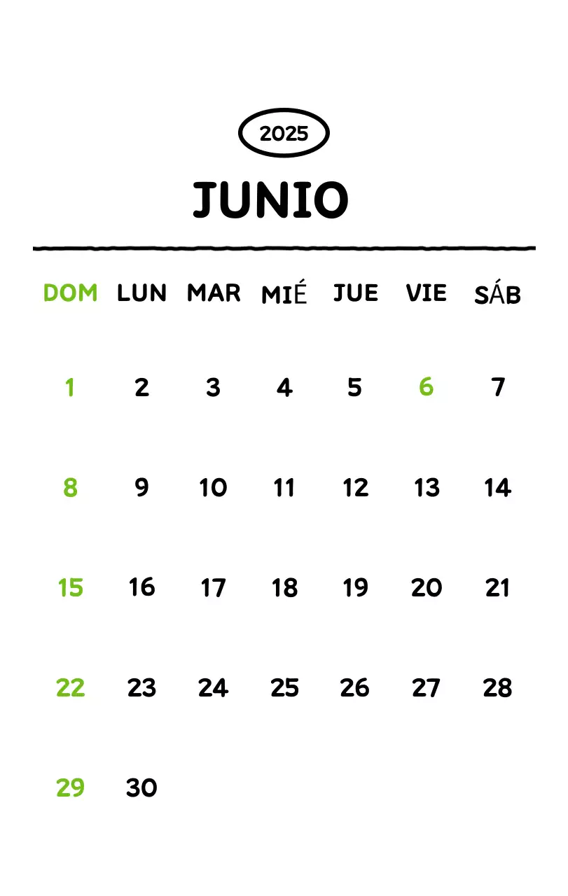 Calendario ilustrado con un bonito estilo de líneas