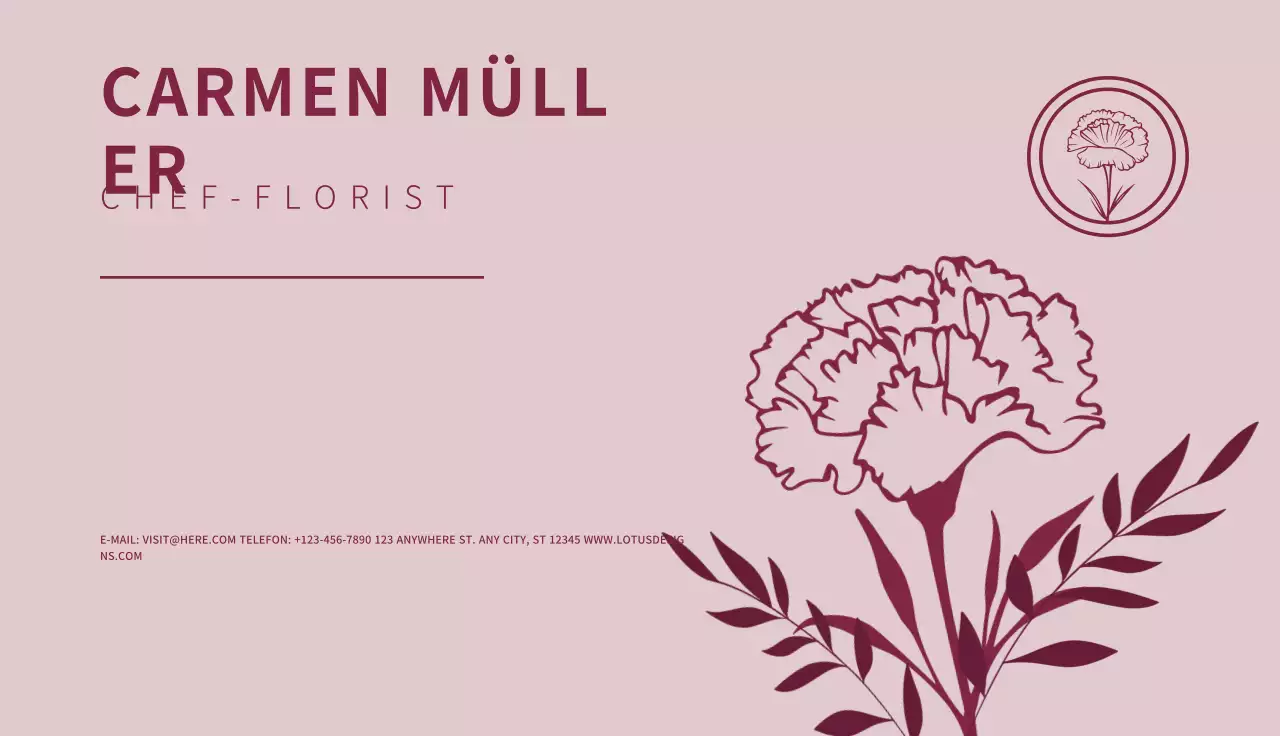 rosa elegante Floristenkarte