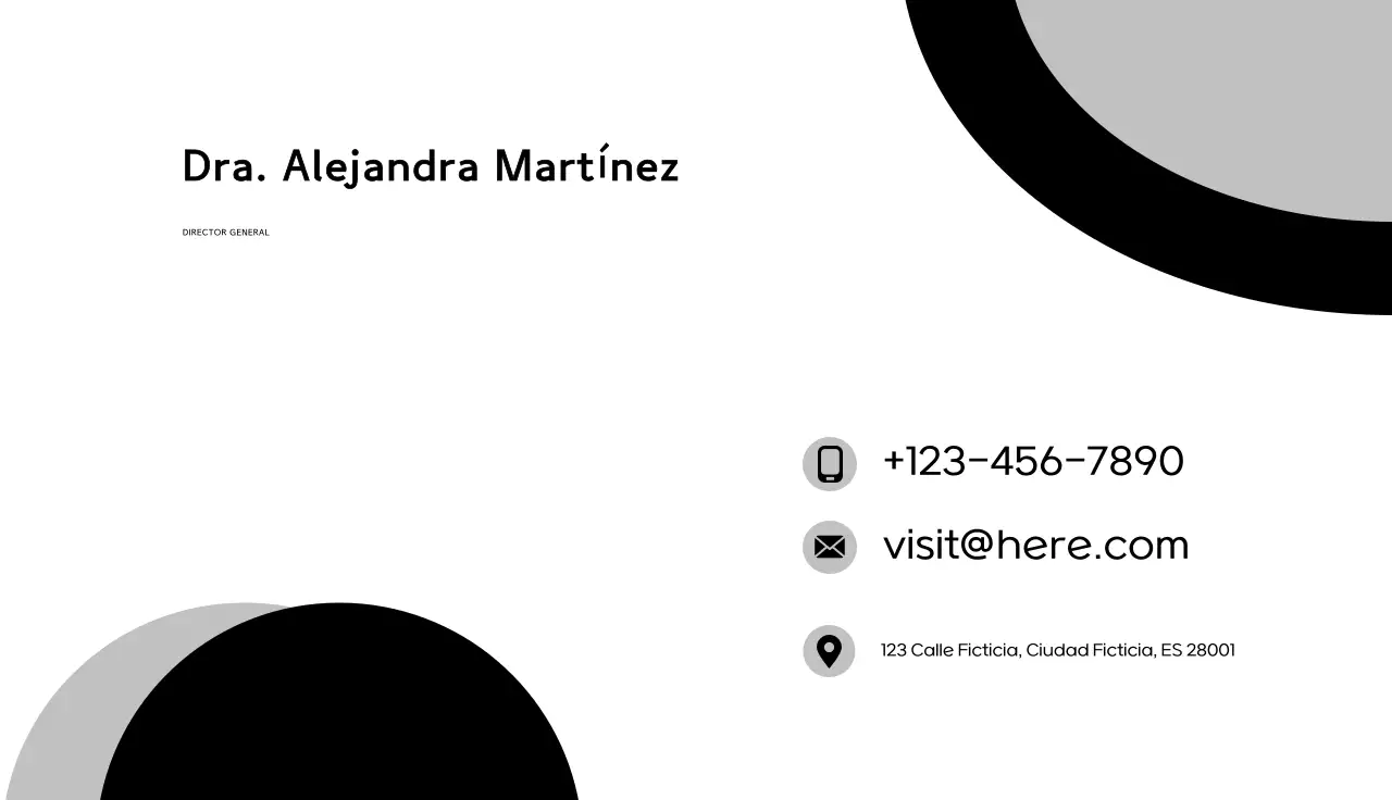 tarjeta de visita minimalista negra