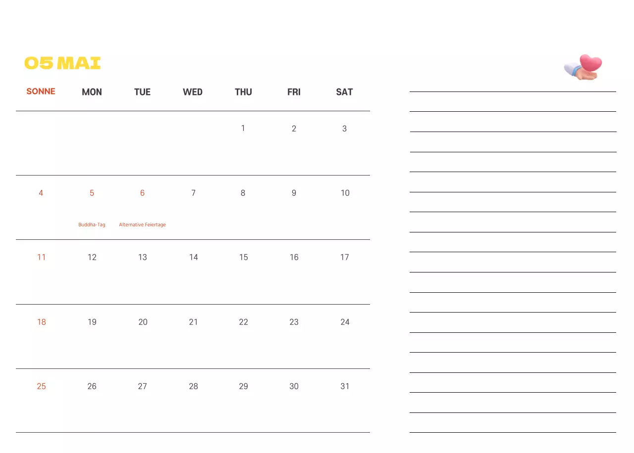 Ein festliches Krankenhaus mit Illustrationen zum Thema Gesundheit und Familie und farbenfrohen Akzenten