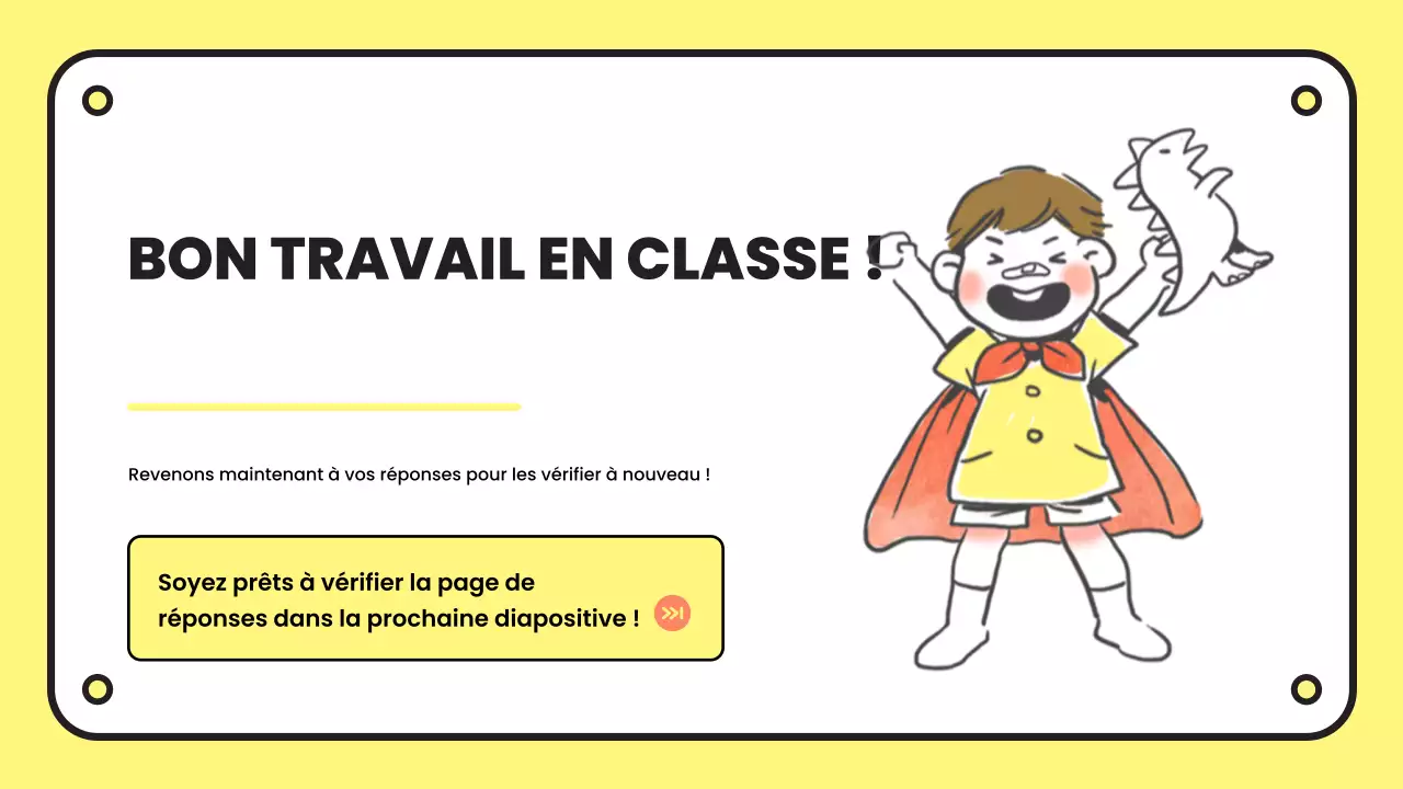 présentation d'un quiz simple en jaune