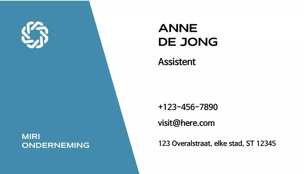 blauw modern visitekaartje