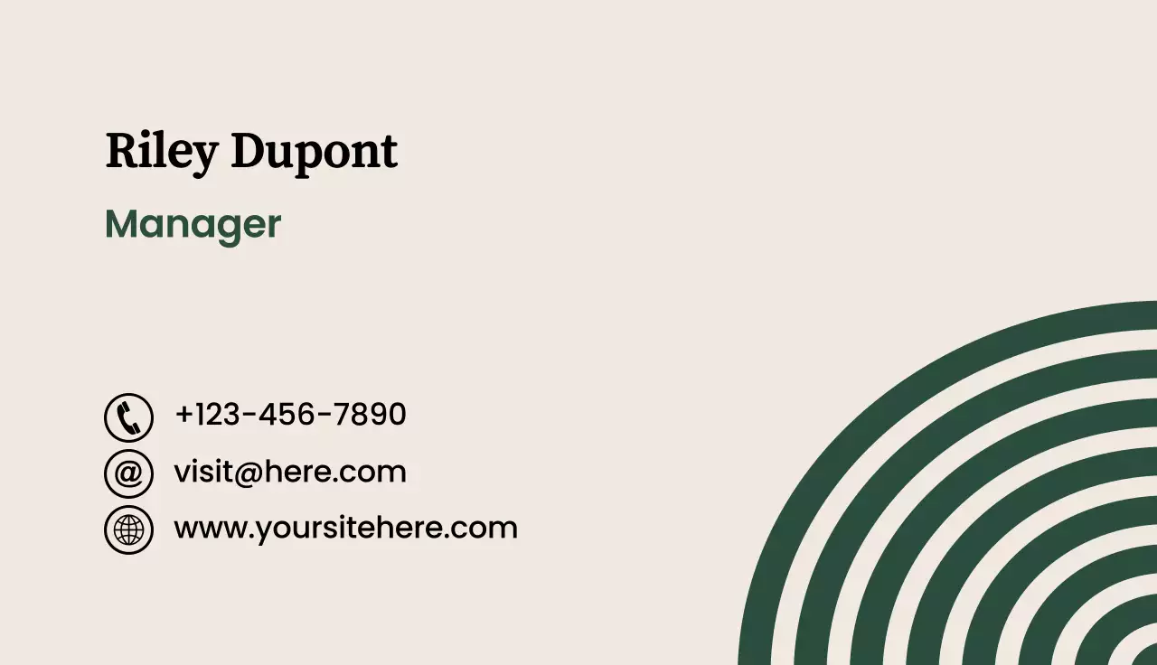 carte de visite minimaliste beige