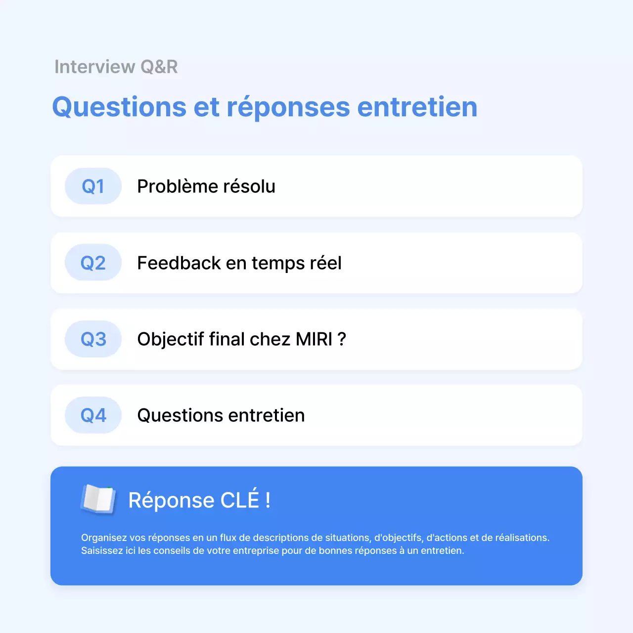 Guide de préparation à l'entretien simple bleu clair