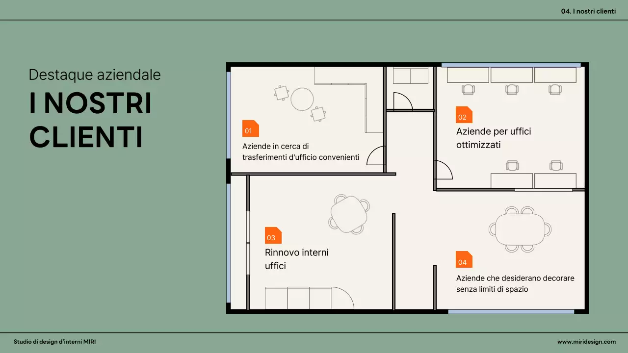 Annuncio di interni moderni arancioni