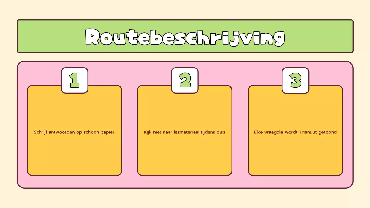 Speelse quiz lay-out voor basisschool