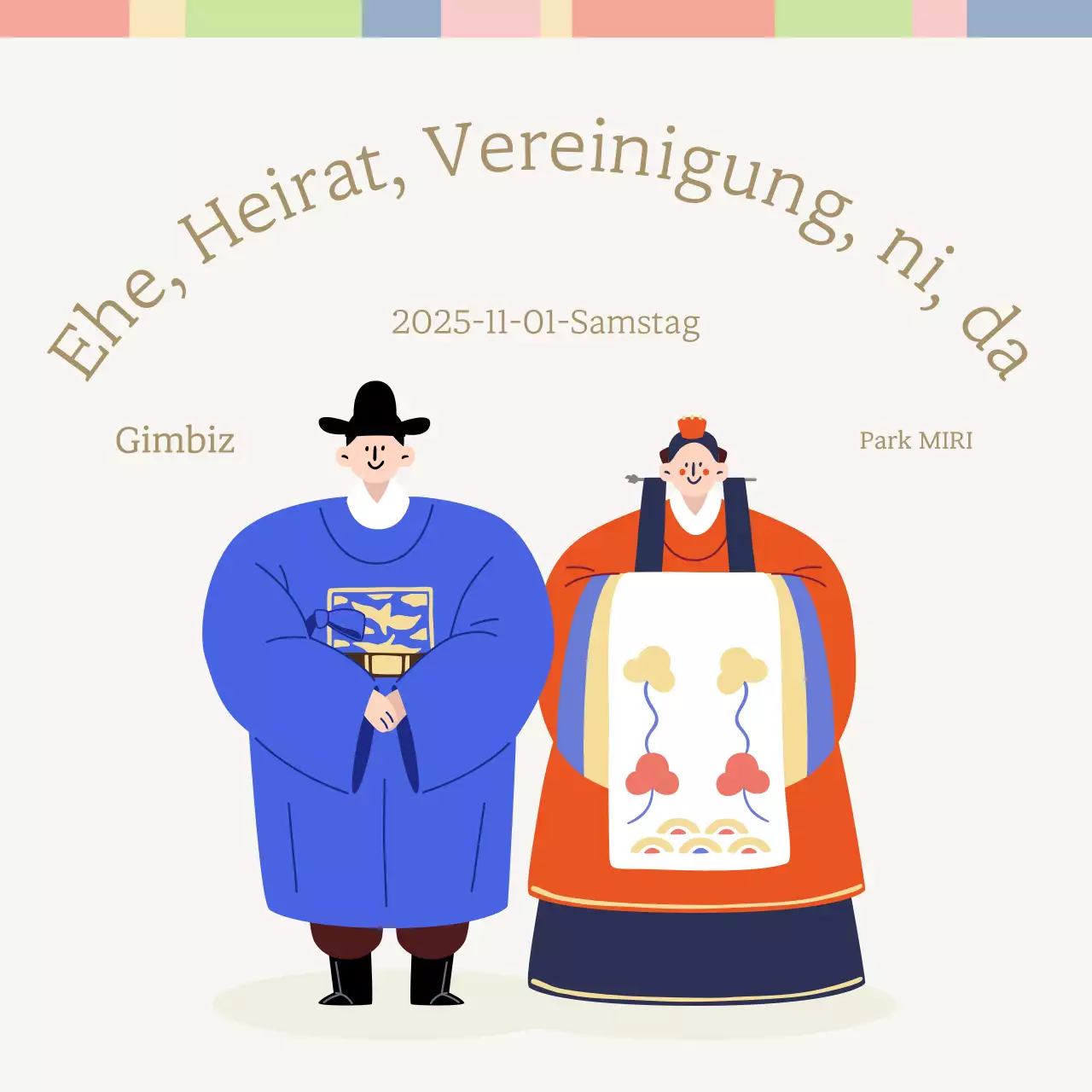 Niedliche und saubere traditionelle Hochzeitseinladungen