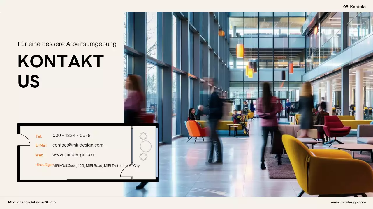 Orange moderne Innenanzeige