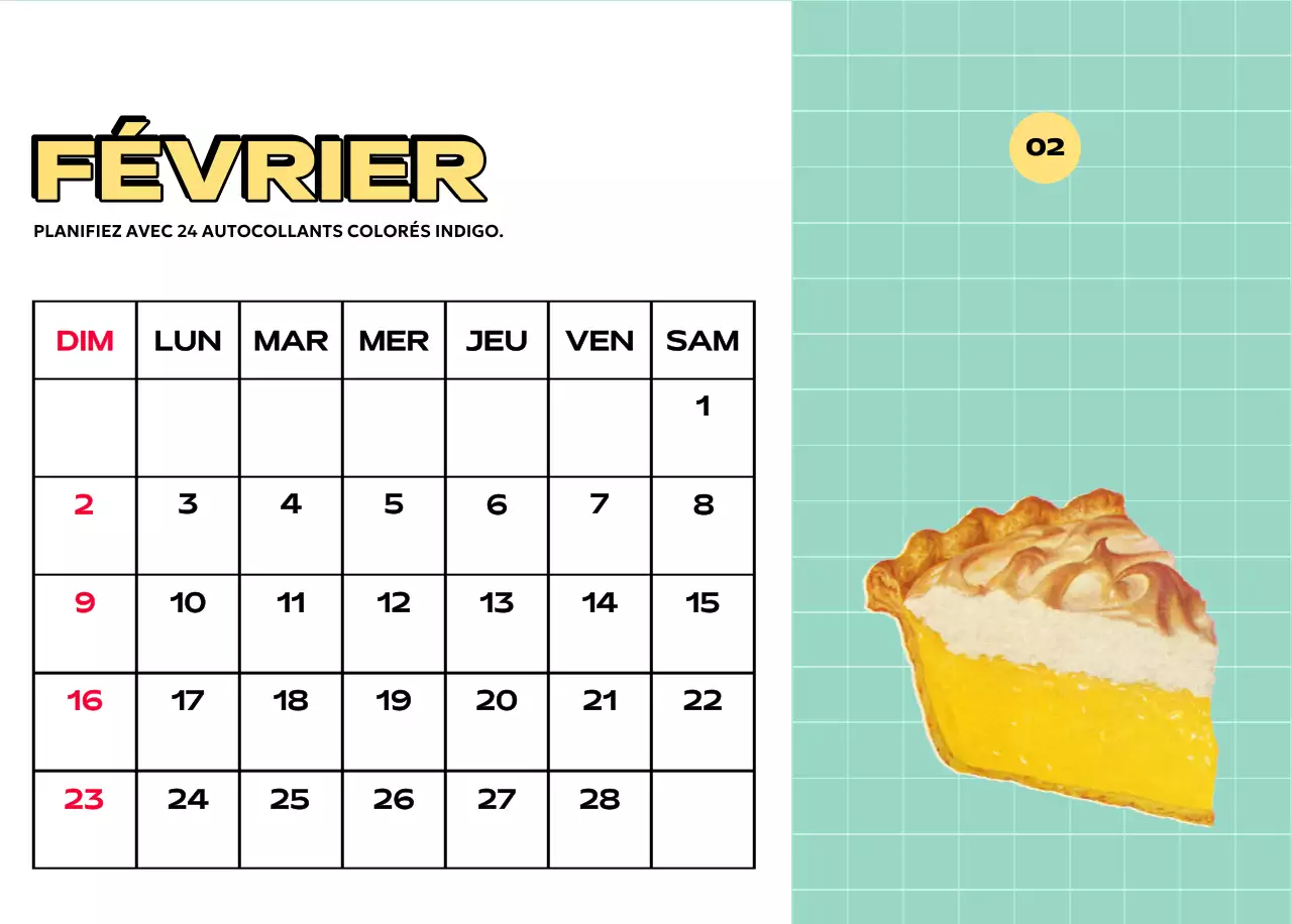 Calendriers colorés avec une variété d'illustrations rétro