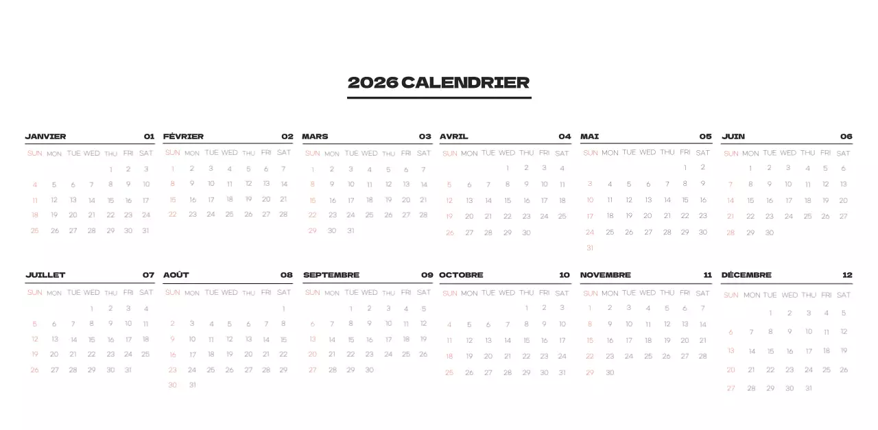Calendrier de nettoyage des photos du ciel