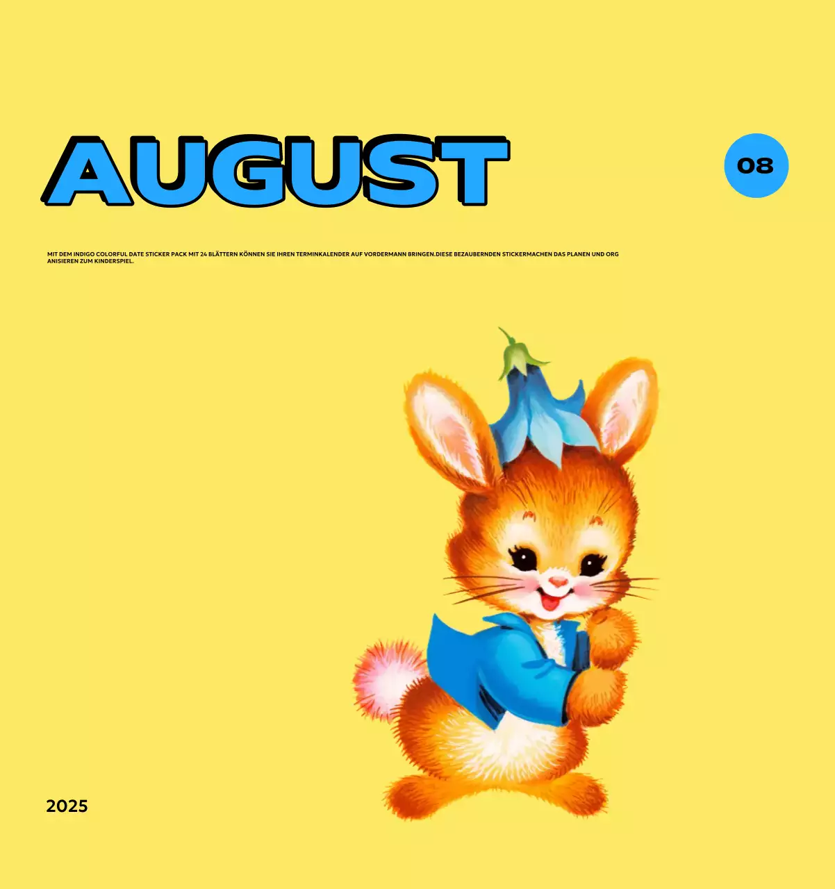 Bunte Kalender mit einer Vielzahl von Retro-Illustrationen