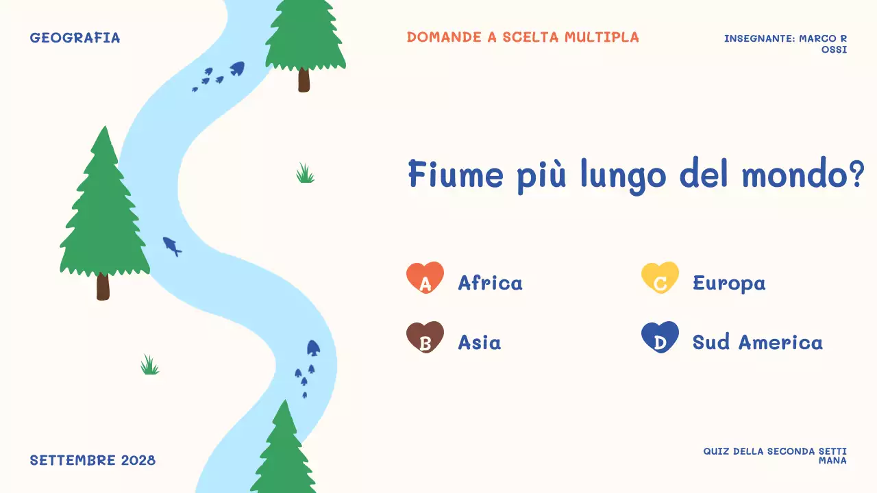 presentazione dell'evento ludico arancione a tempo di quiz