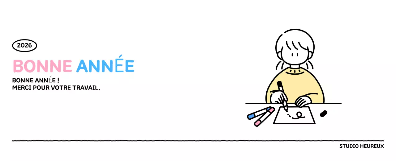 Calendrier illustré avec un joli style de lignes