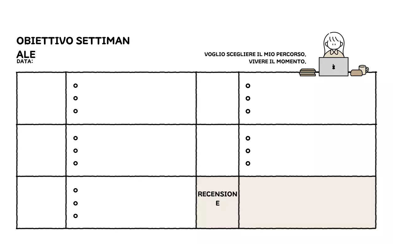 Calendario illustrato con un grazioso stile di linee
