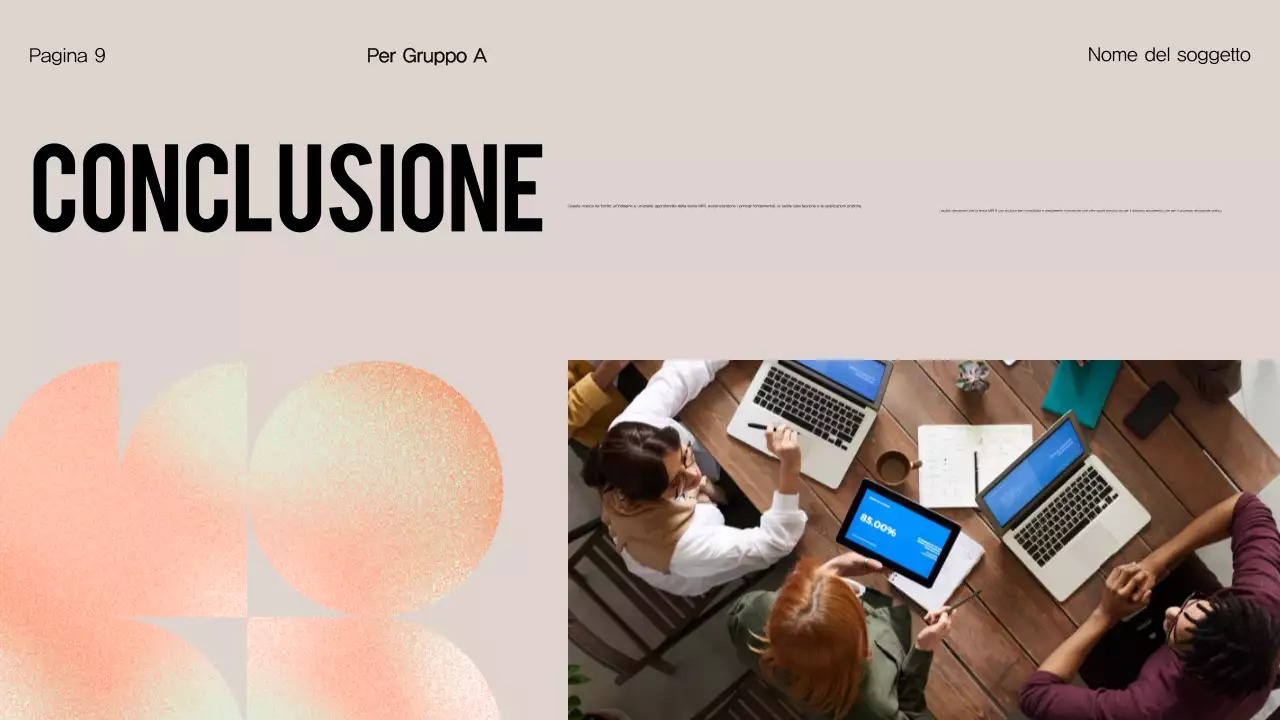 Presentazione del progetto Orange Modern Group