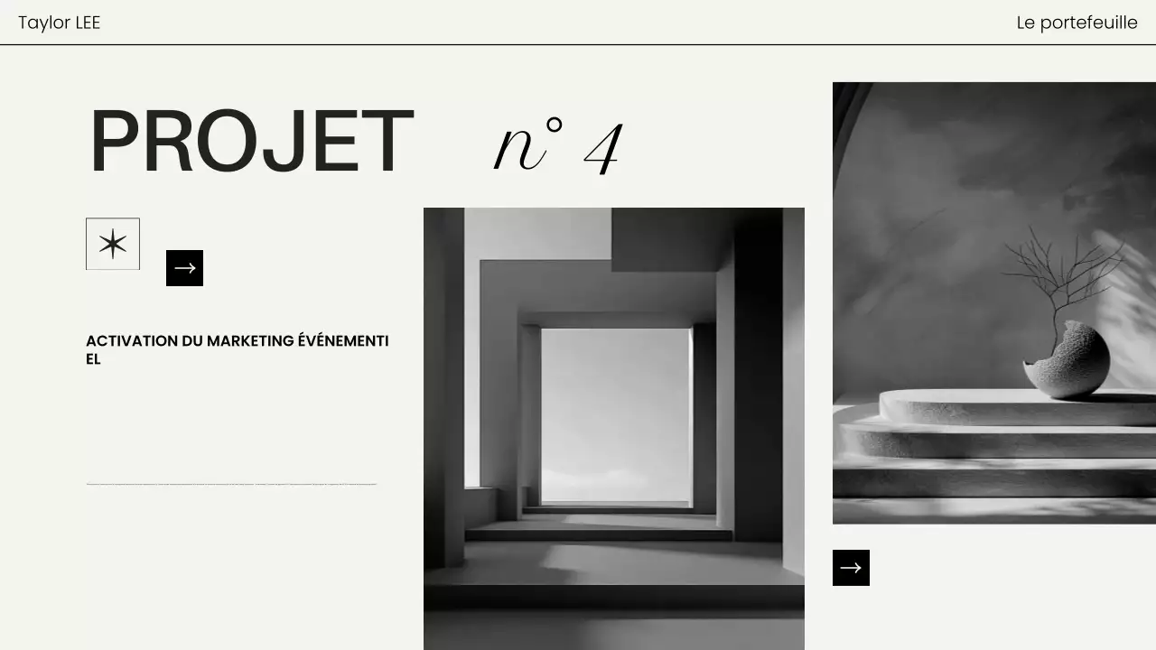portfolio photographique moderne et noir