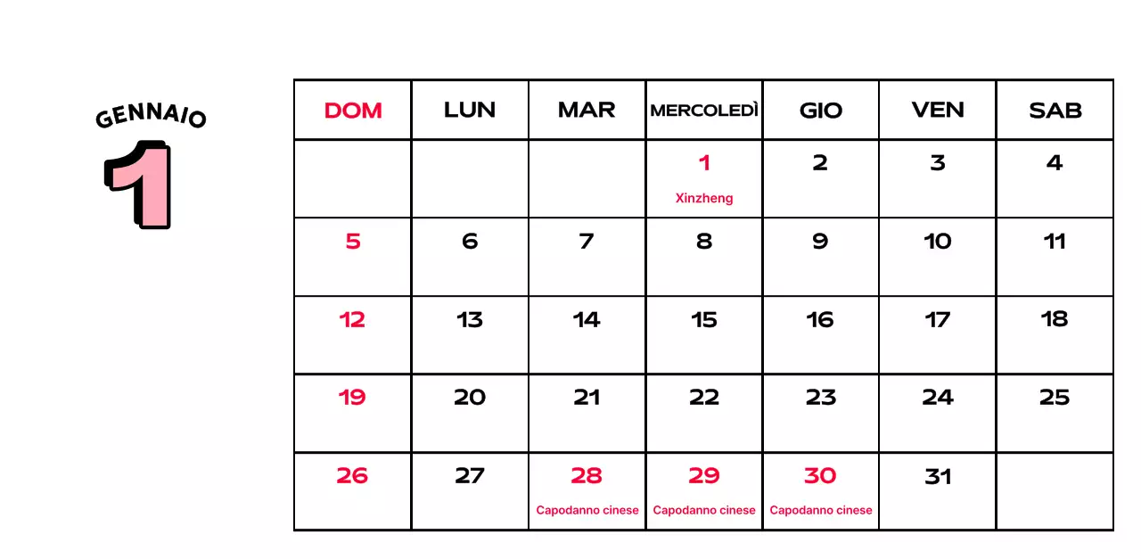 Calendari colorati con una varietà di illustrazioni retrò