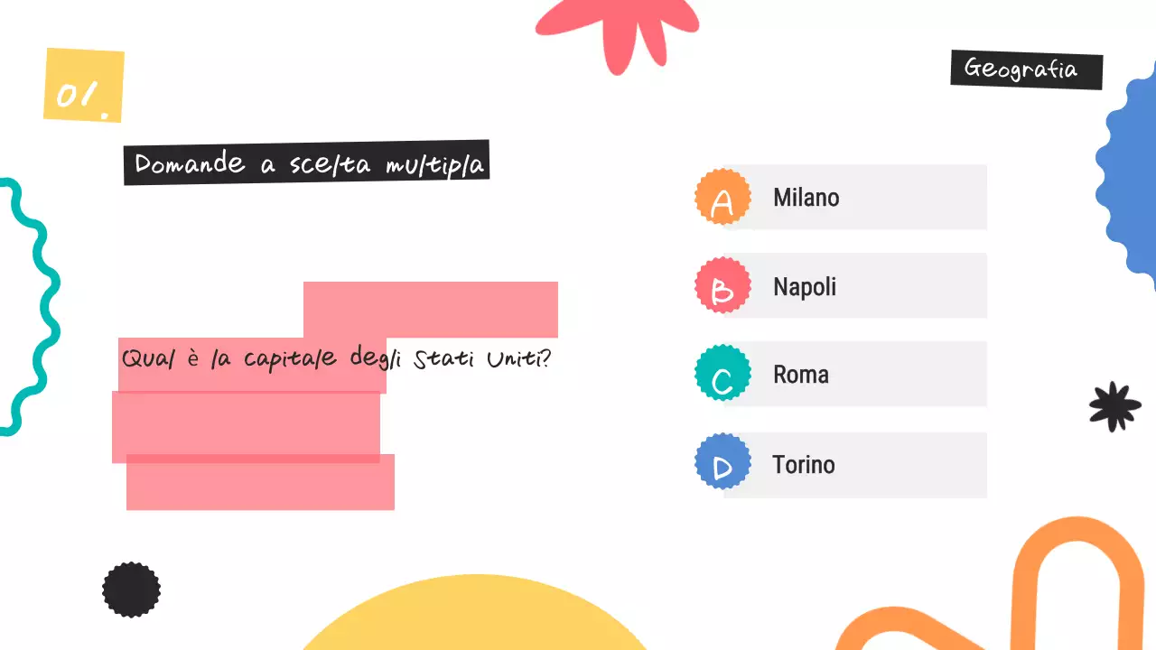 Annuncio di quiz colorati e di tendenza