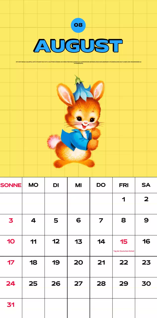 Bunte Kalender mit einer Vielzahl von Retro-Illustrationen