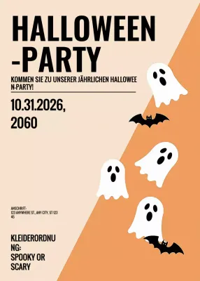 Orange Retro-Halloween-Einladung