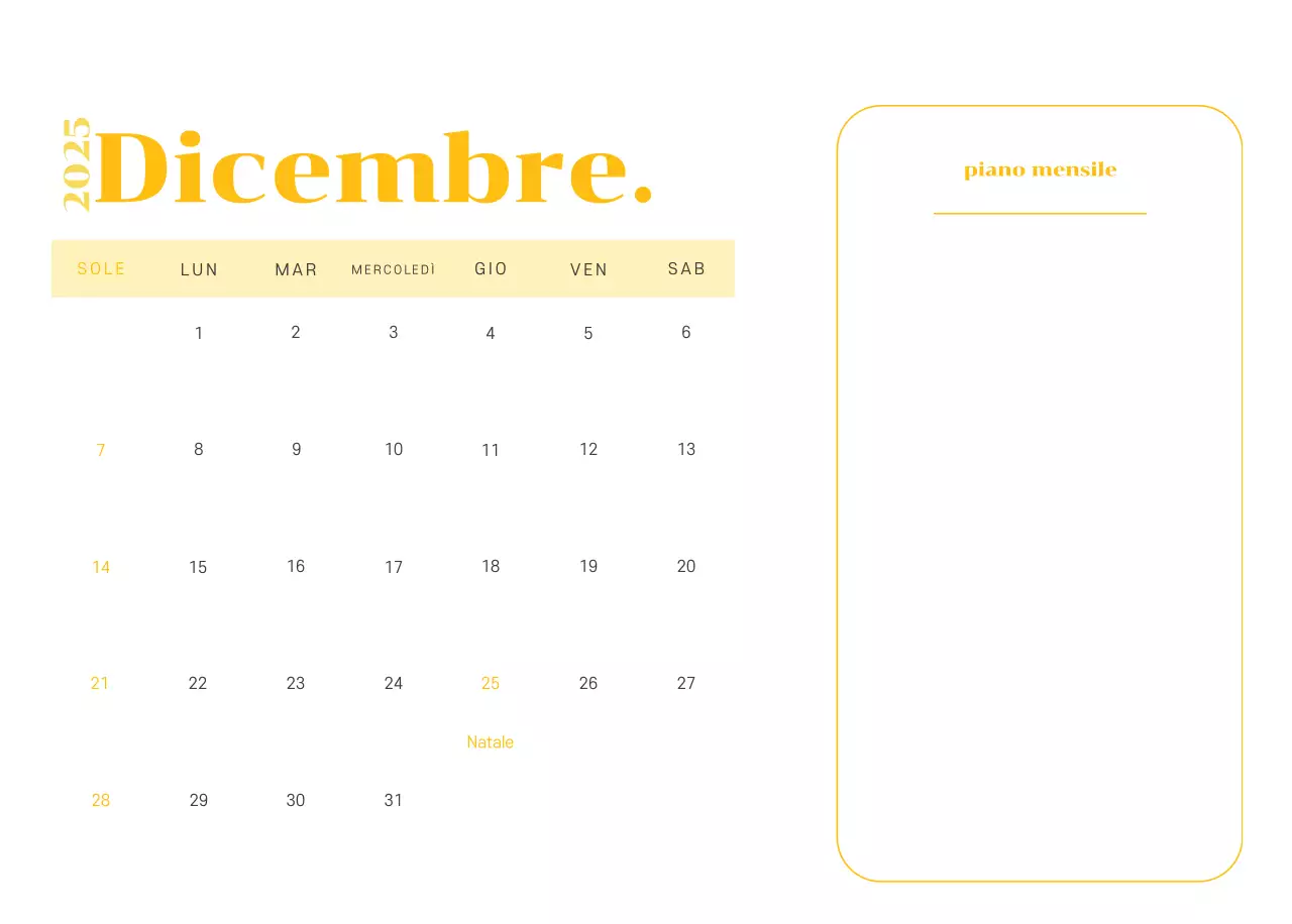 Calendario con illustrazioni giovanili su sfondo giallo-verde