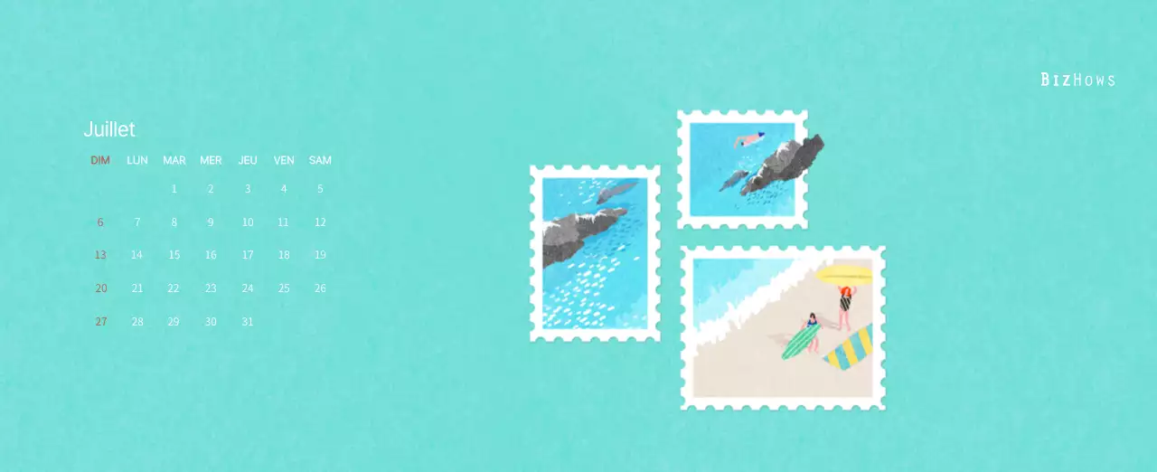 Calendrier du Nouvel An avec illustrations chaleureuses