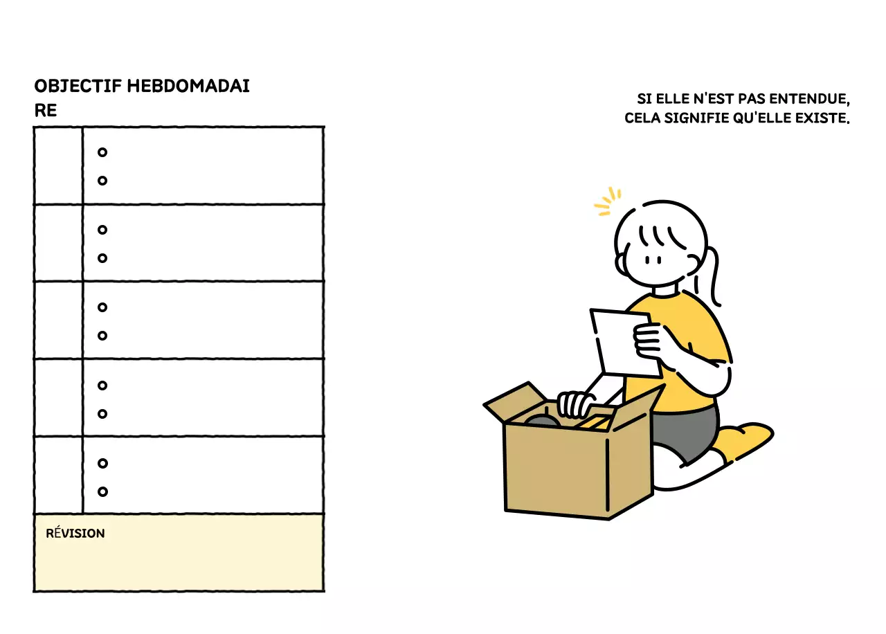 Calendrier illustré avec un joli style de lignes