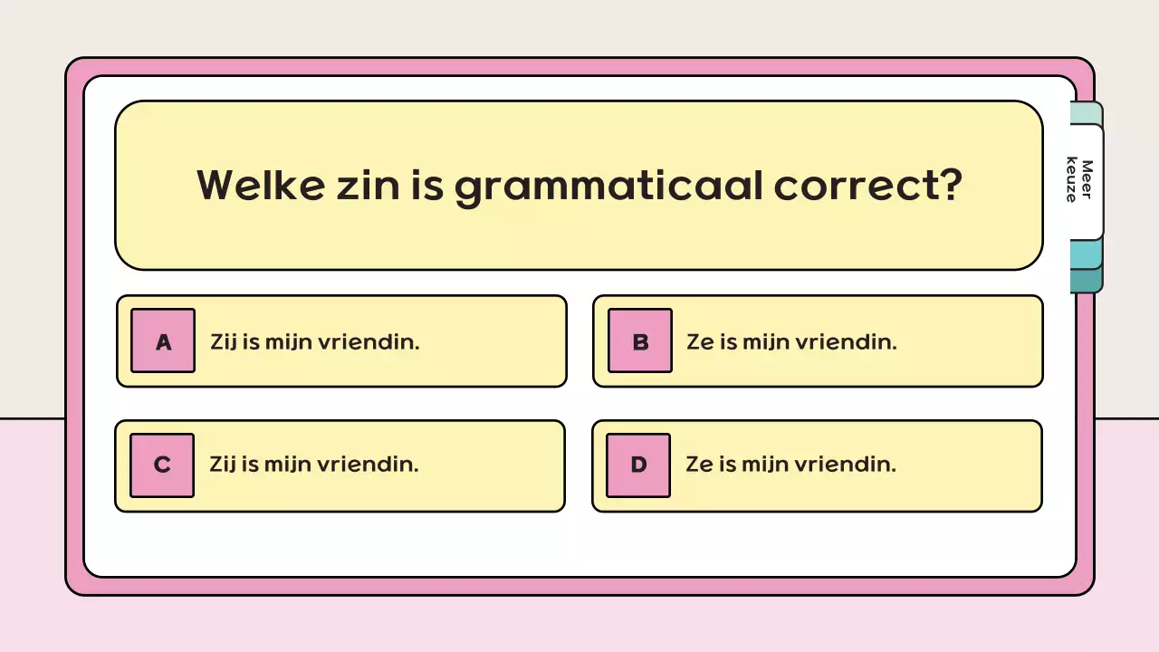 roze speelse quiz studiemateriaal