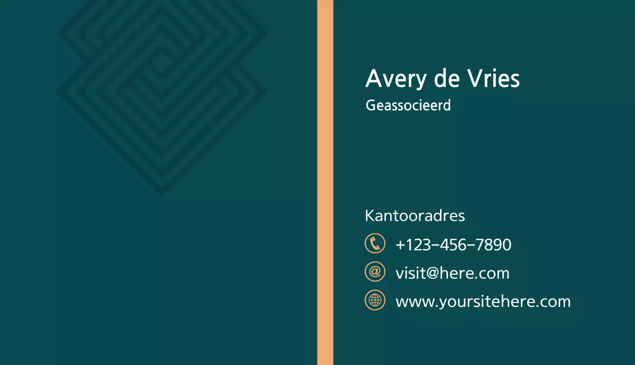 groenblauw modern visitekaartje