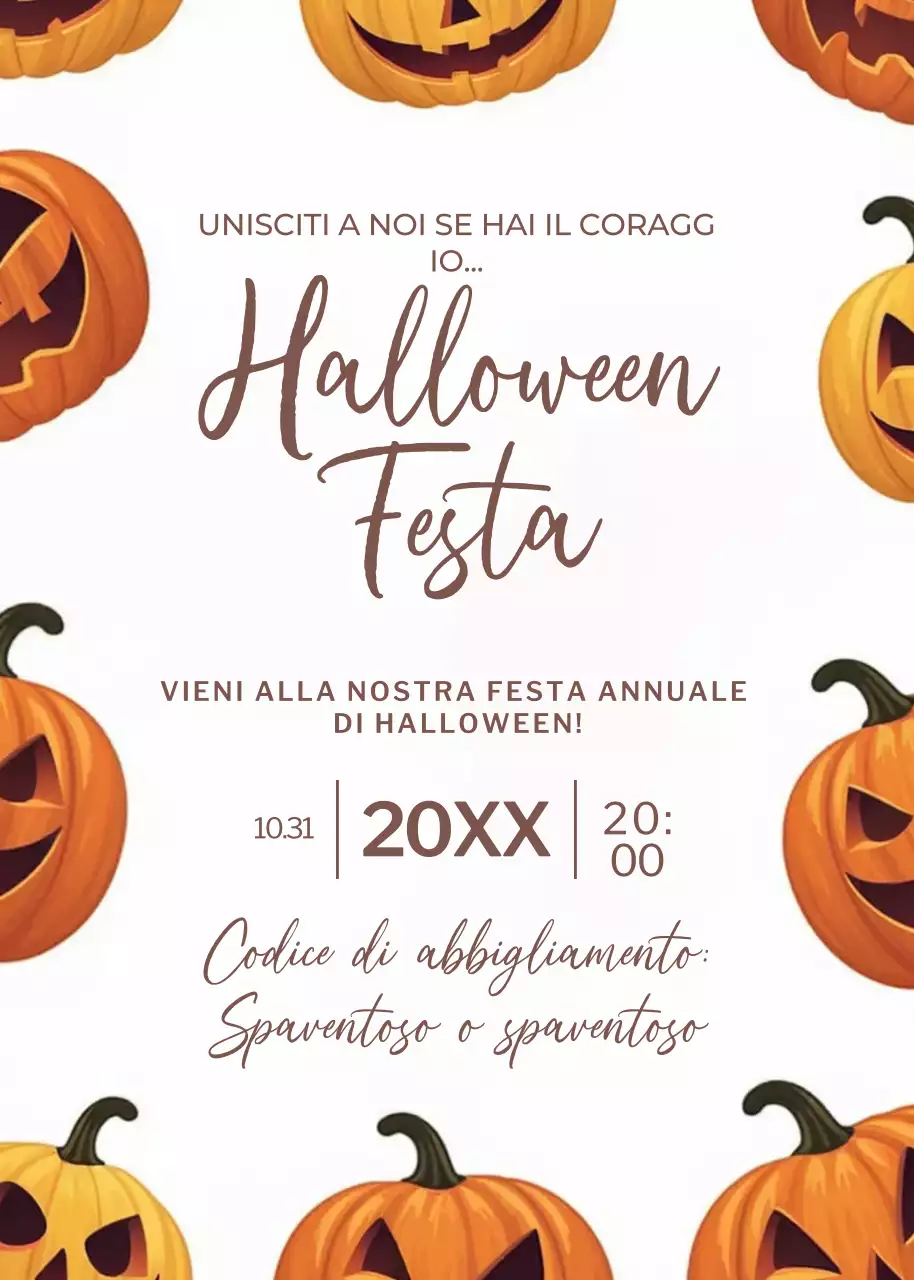 invito di Halloween arancione retrò