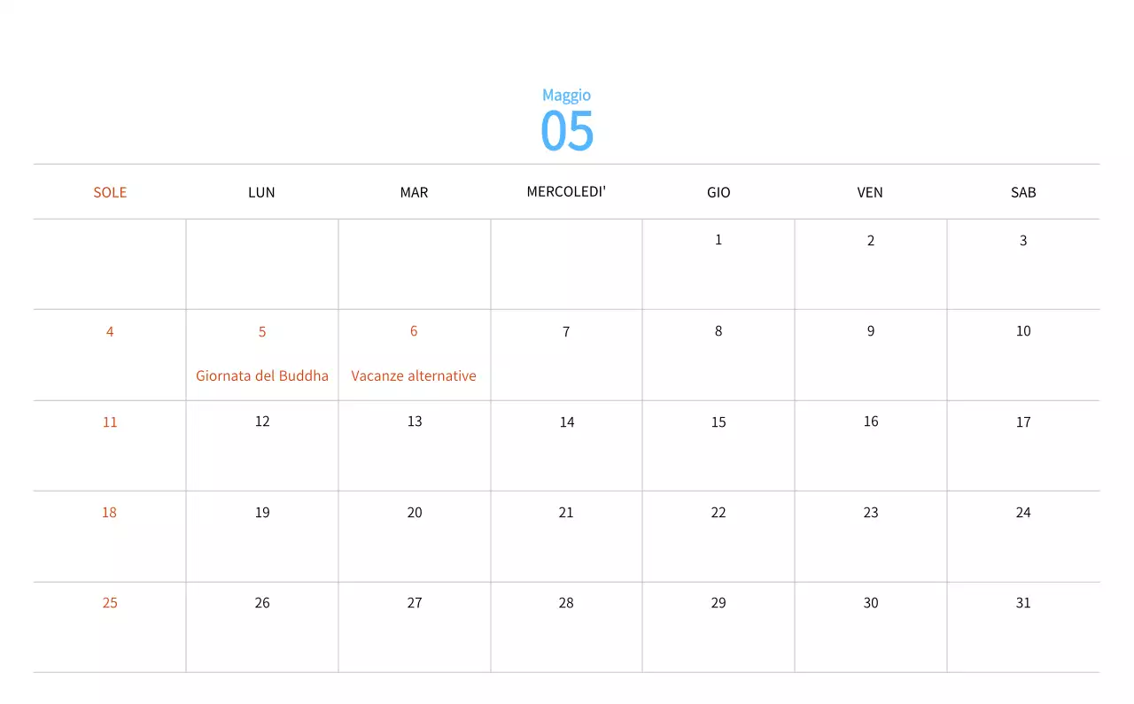 Calendario di Capodanno con una calda illustrazione