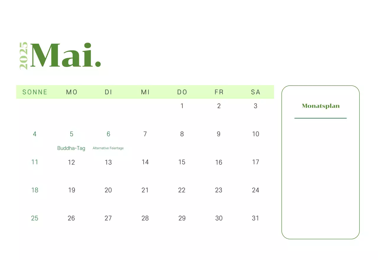 Kalender mit Jugendillustrationen auf gelb-grünem Hintergrund