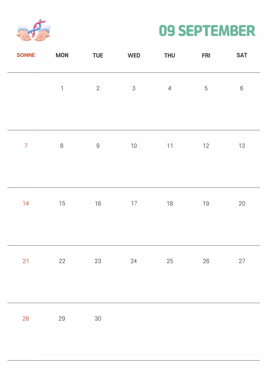 Ein festliches Krankenhaus mit Illustrationen zum Thema Gesundheit und Familie und farbenfrohen Akzenten