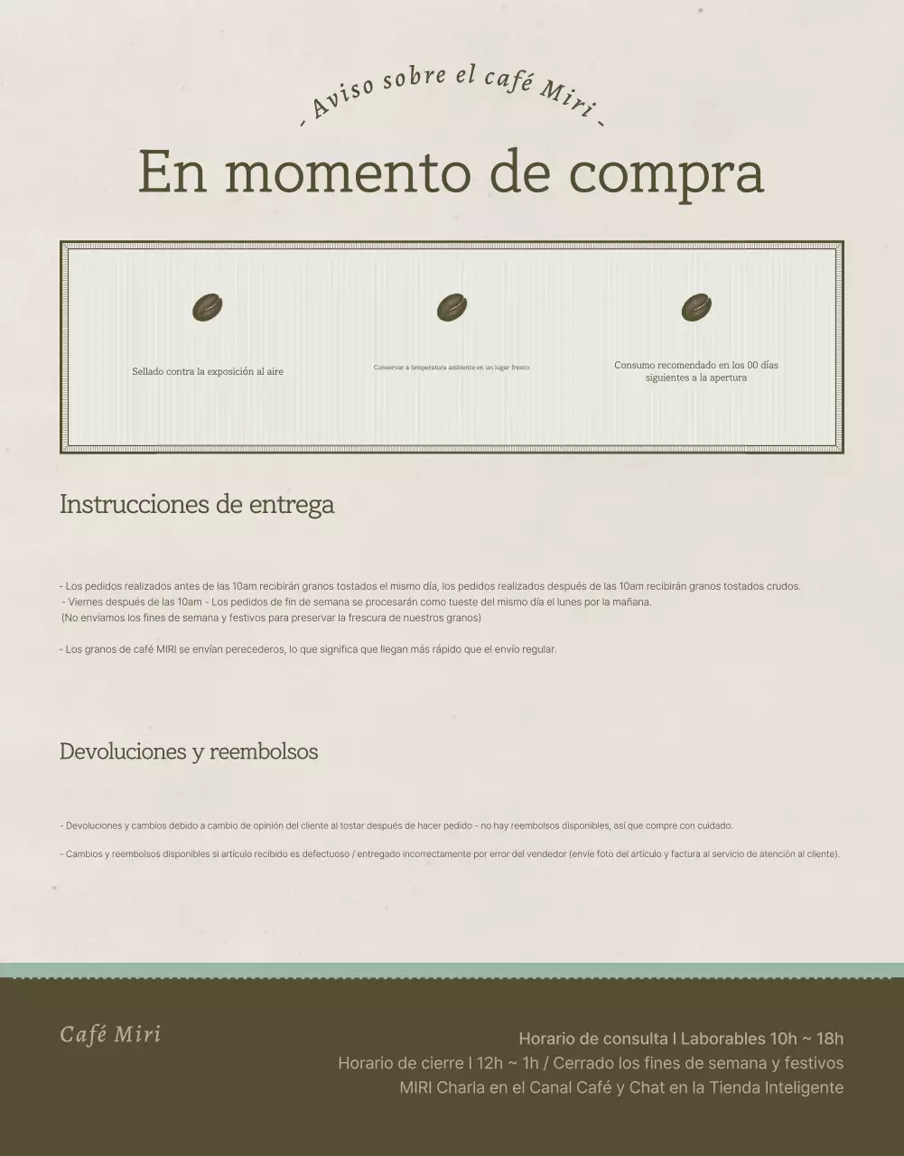 Promover la venta de granos de café vintage en azul claro y marrón