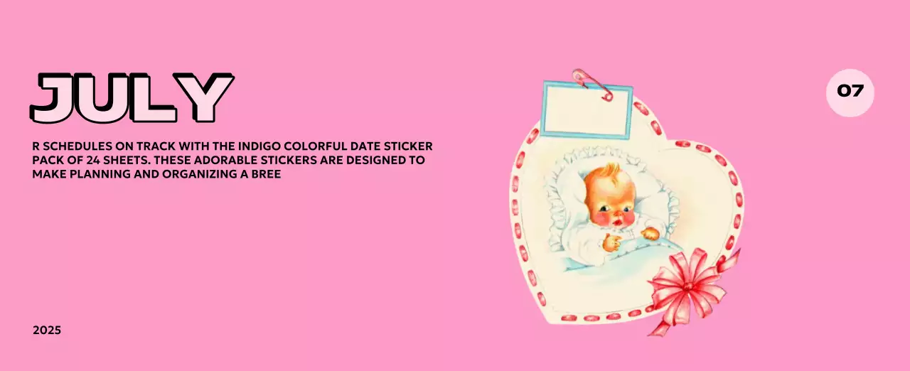 様々なレトロなイラストが描かれたカラフルなカレンダーカレンダー