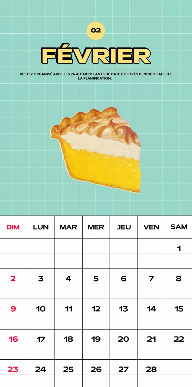 Calendriers colorés avec une variété d'illustrations rétro